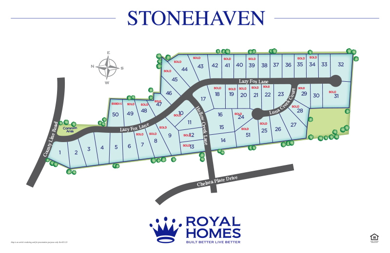Royal Homes of North Carolina - Stonehaven - Site Map