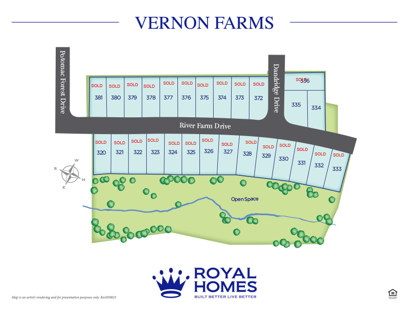 Royal Homes of North Carolina - Vernon Farms - Site Map