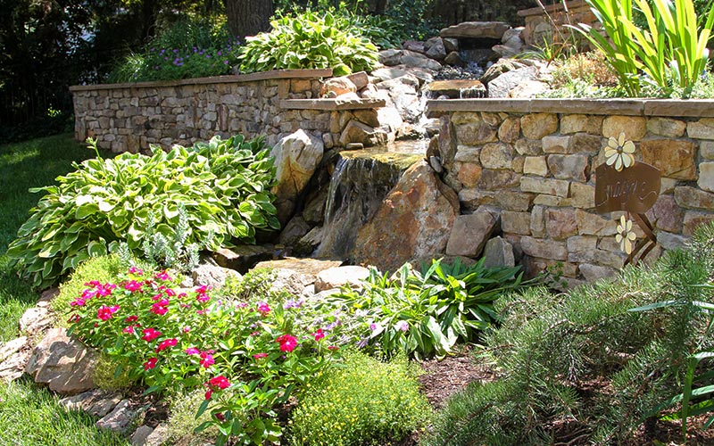 Ayers Hardscapes & Landscapes - Stone Wall & Waterfall Ayers Hardscapes & Landscapes - Stone Wall & Waterfall